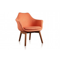 Manhattan Comfort AC026-OR Cronkite Orange and Walnut Twill Accent Chair